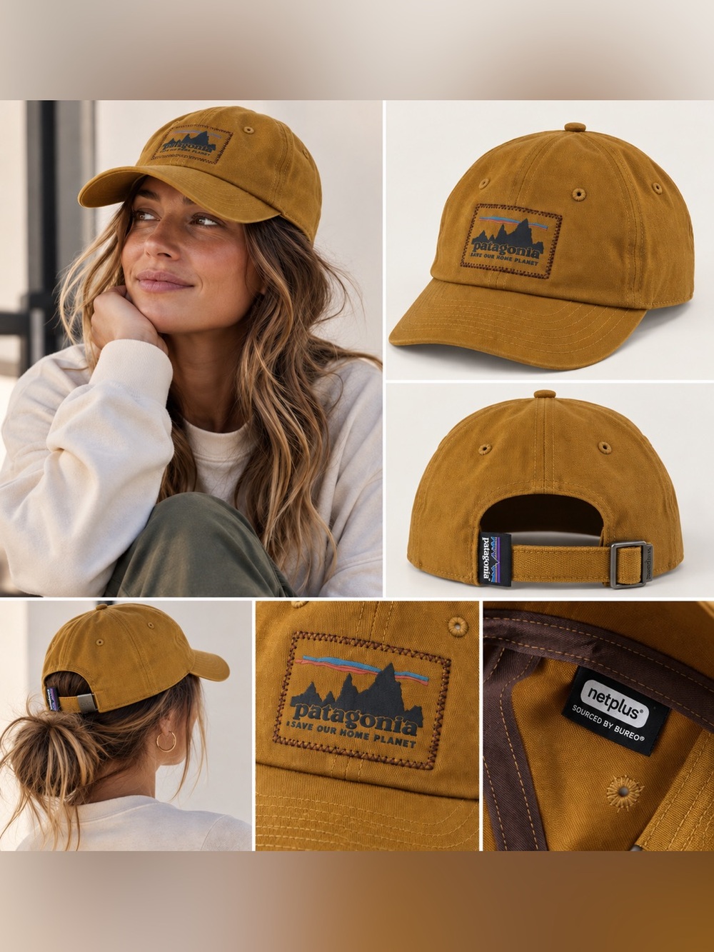 LIKE NEW Patagonia ’73 Skyline Trad Cap Mustard Gold Organic Cotton NetPlus Hat